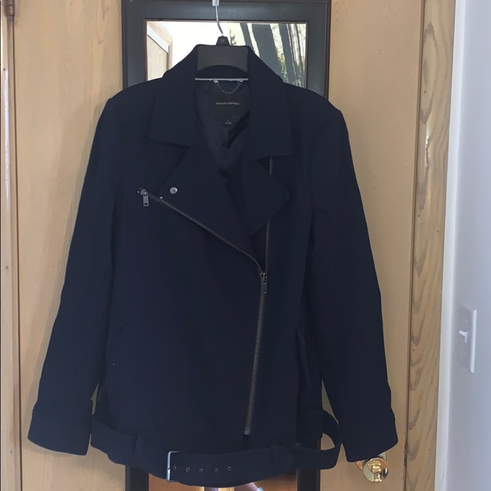Banana Republic knit navy blue Moto jacket